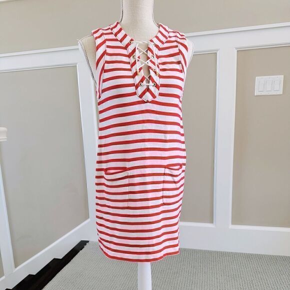 Kate Spade red & white striped cover-up. - Picture 1 of 4